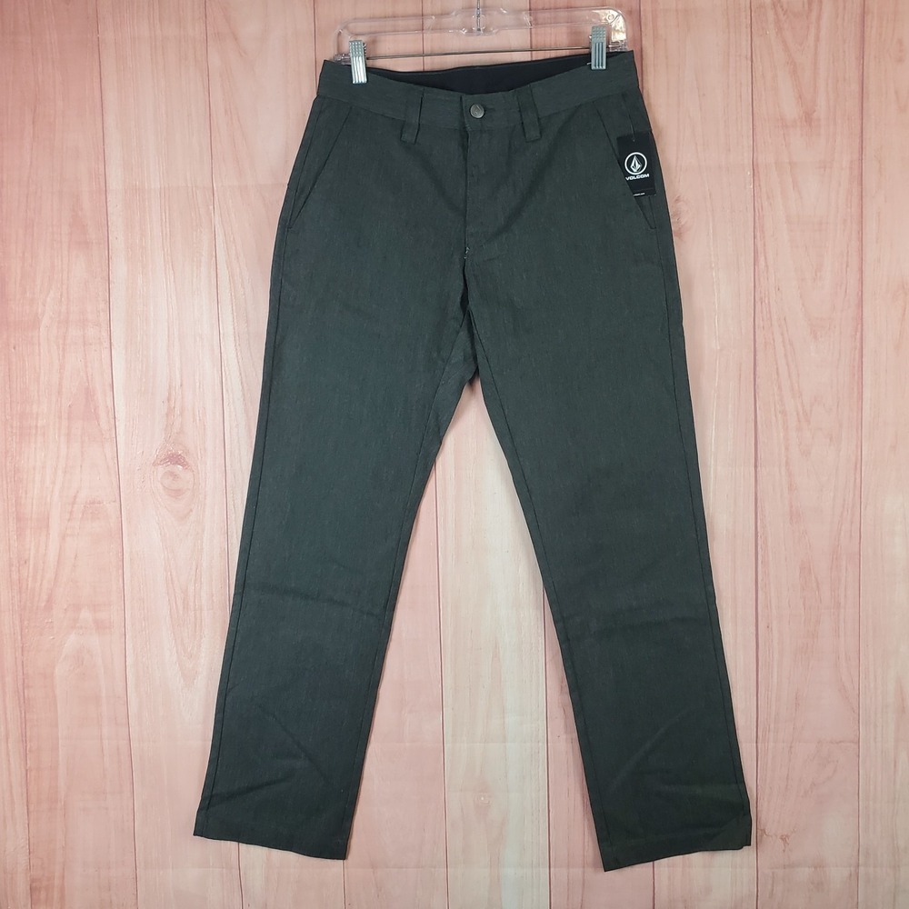 Volcom Vmonty Chino Pants Men 28 Heather Charcoal Gray True To This Slash Pocket
